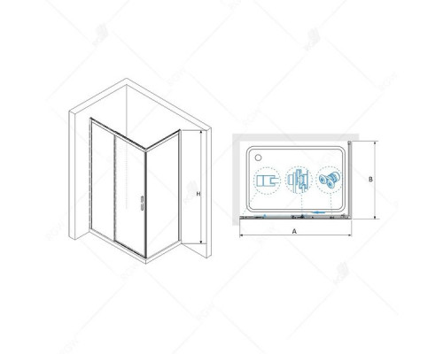 Душевой уголок RGW LE-41 (LE-12 + Z-22) 170x90, прозрачное стекло